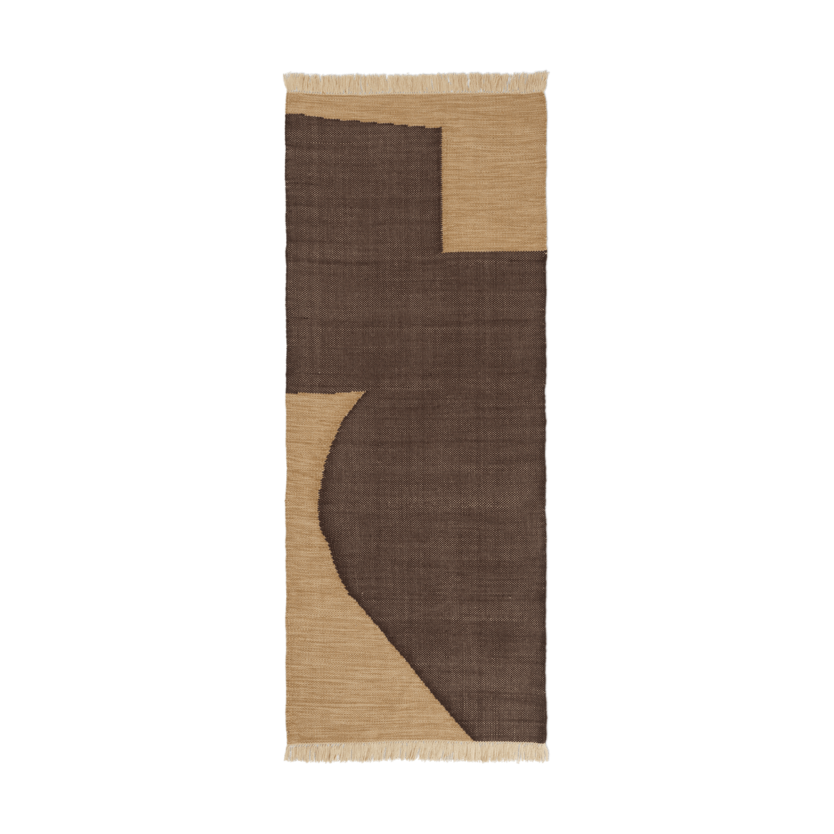 Ferm Living Forene gångmatta Tan-Chocolate, 80x200 cm