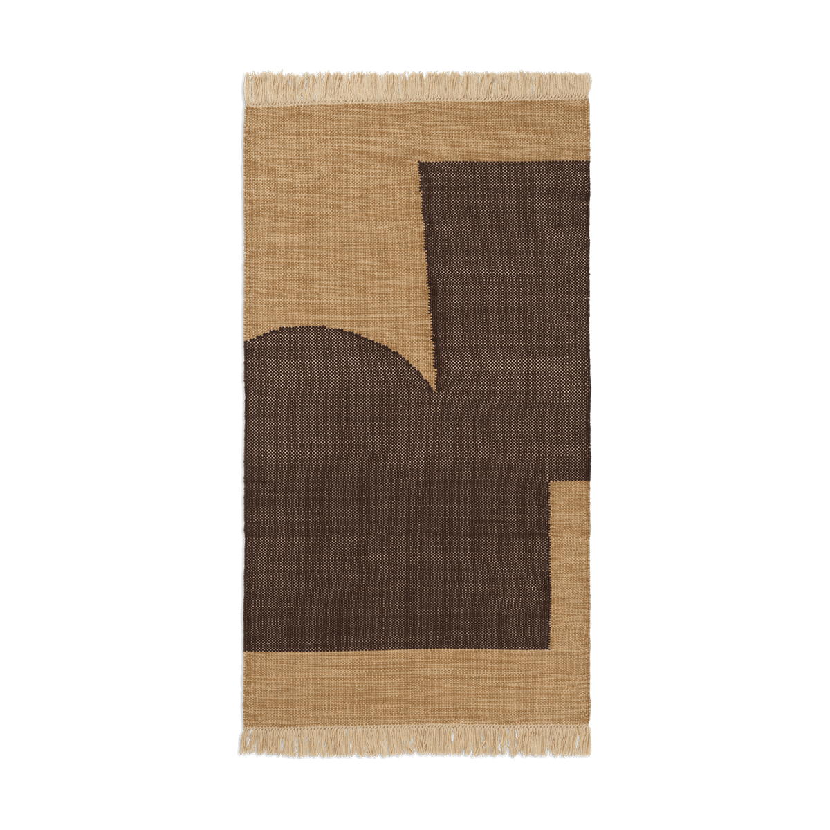 Ferm Living Forene matta Tan-Chocolate, 80x140 cm | Skandinavisk Design | Lugg- & Ryamattor | Brun
