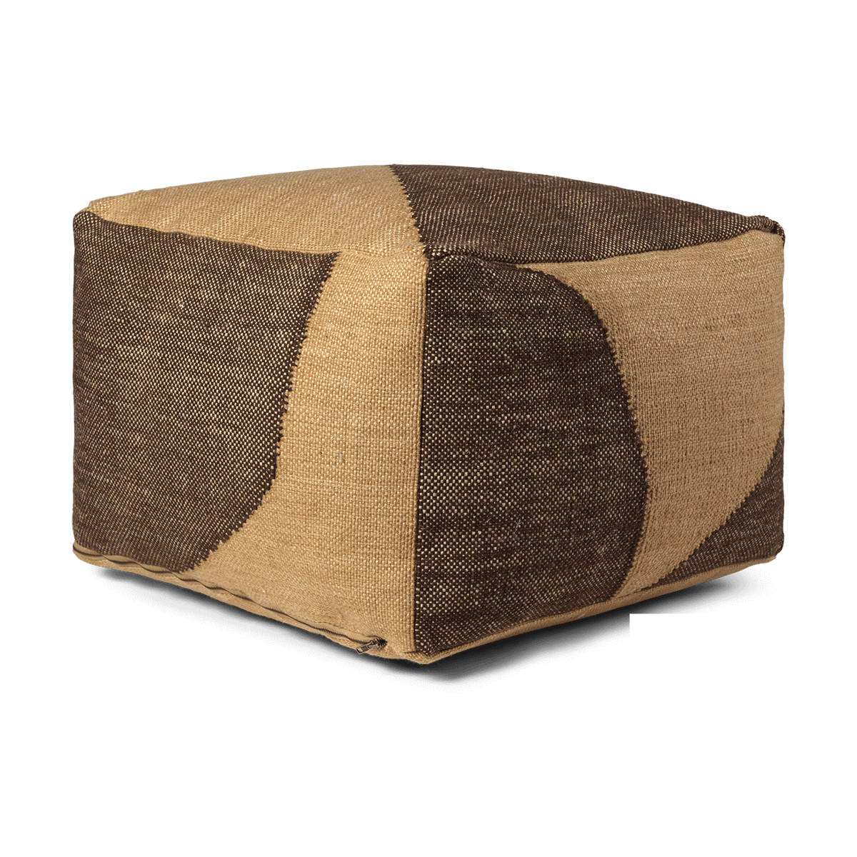 Ferm Living Forene square pouf sittpuff 60x60x40 cm Tan-Chocolate