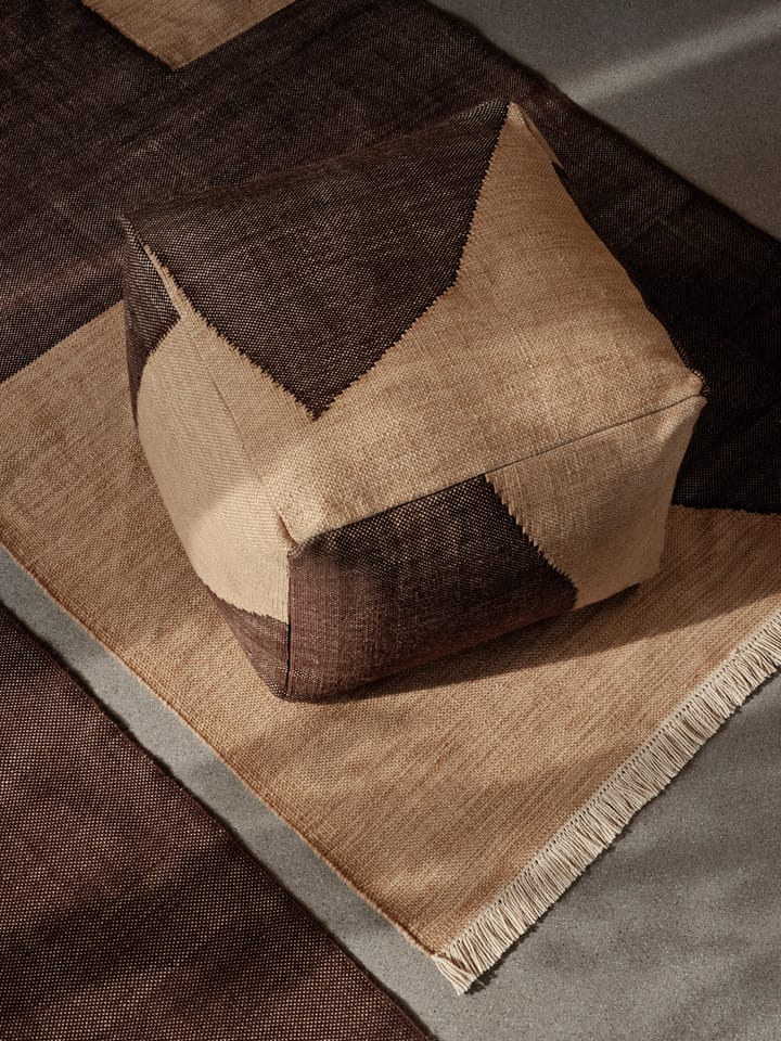 Forene square pouf sittpuff 60x60x40 cm - Tan-Chocolate - ferm LIVING