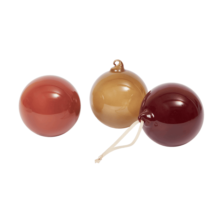 Glass bauble julkulor L Ø10 cm 3 delar - Roseate Opaque - Ferm Living