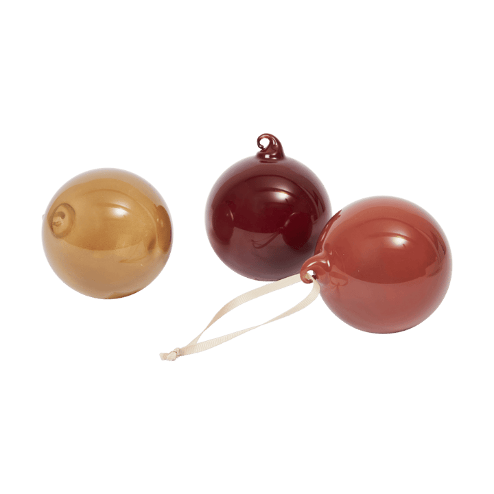 Glass bauble julkulor M Ø8 cm 3 delar - Roseate Opaque - Ferm Living