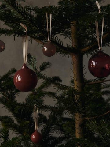 Glass bauble julkulor M Ø8 cm 3 delar - Roseate Translucent - Ferm Living