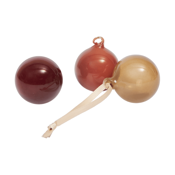 Glass bauble julkulor S Ø4 cm 3 delar - Roseate Opaque - Ferm Living