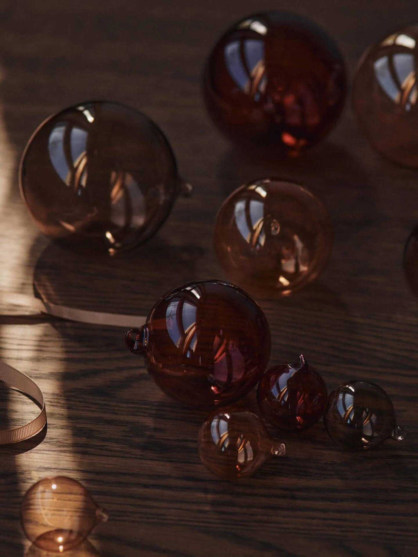 Glass bauble julkulor S Ø4 cm 3 delar, Roseate Translucent Ferm Living