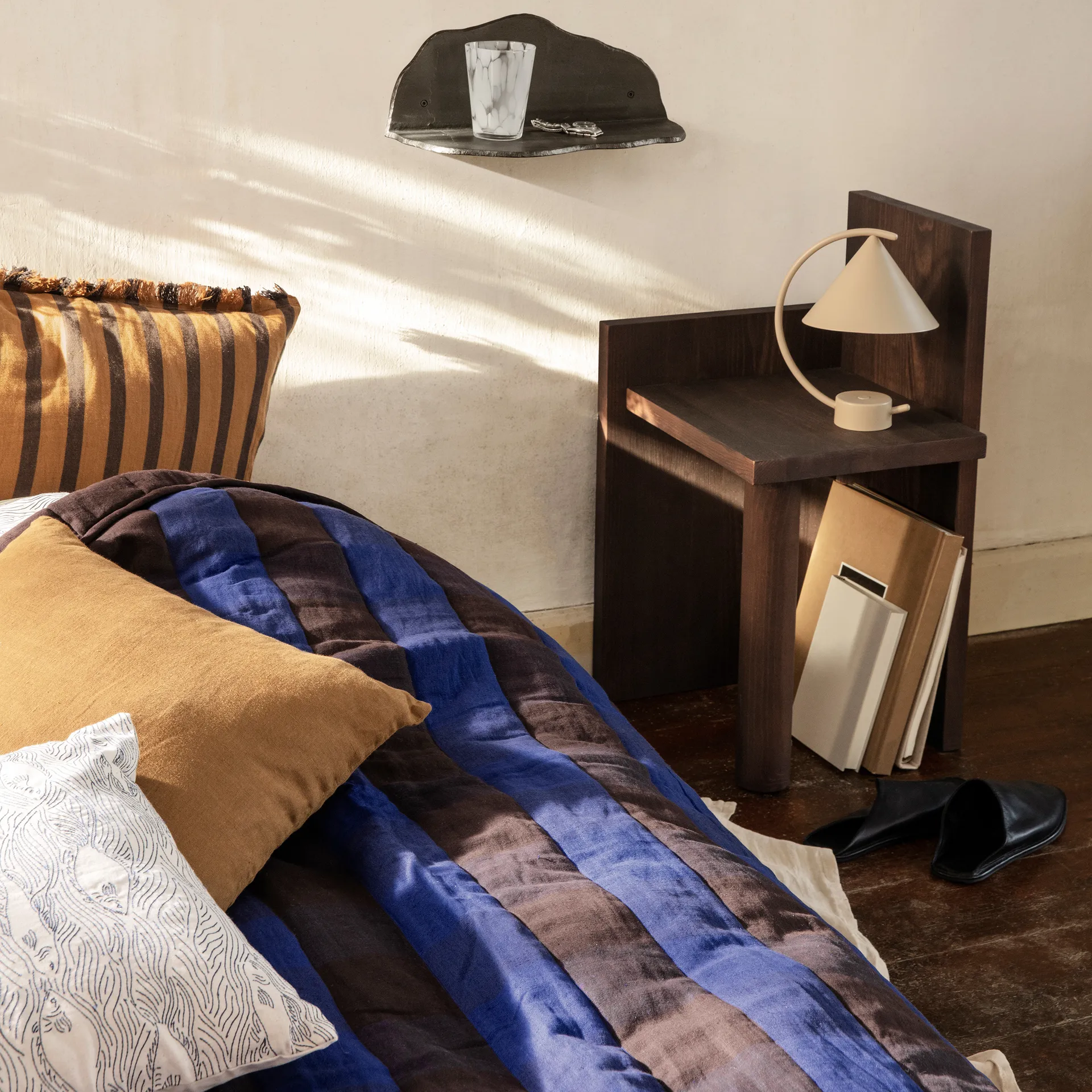 Grand filt 120x170 cm, Chocolate-bright blue Ferm Living