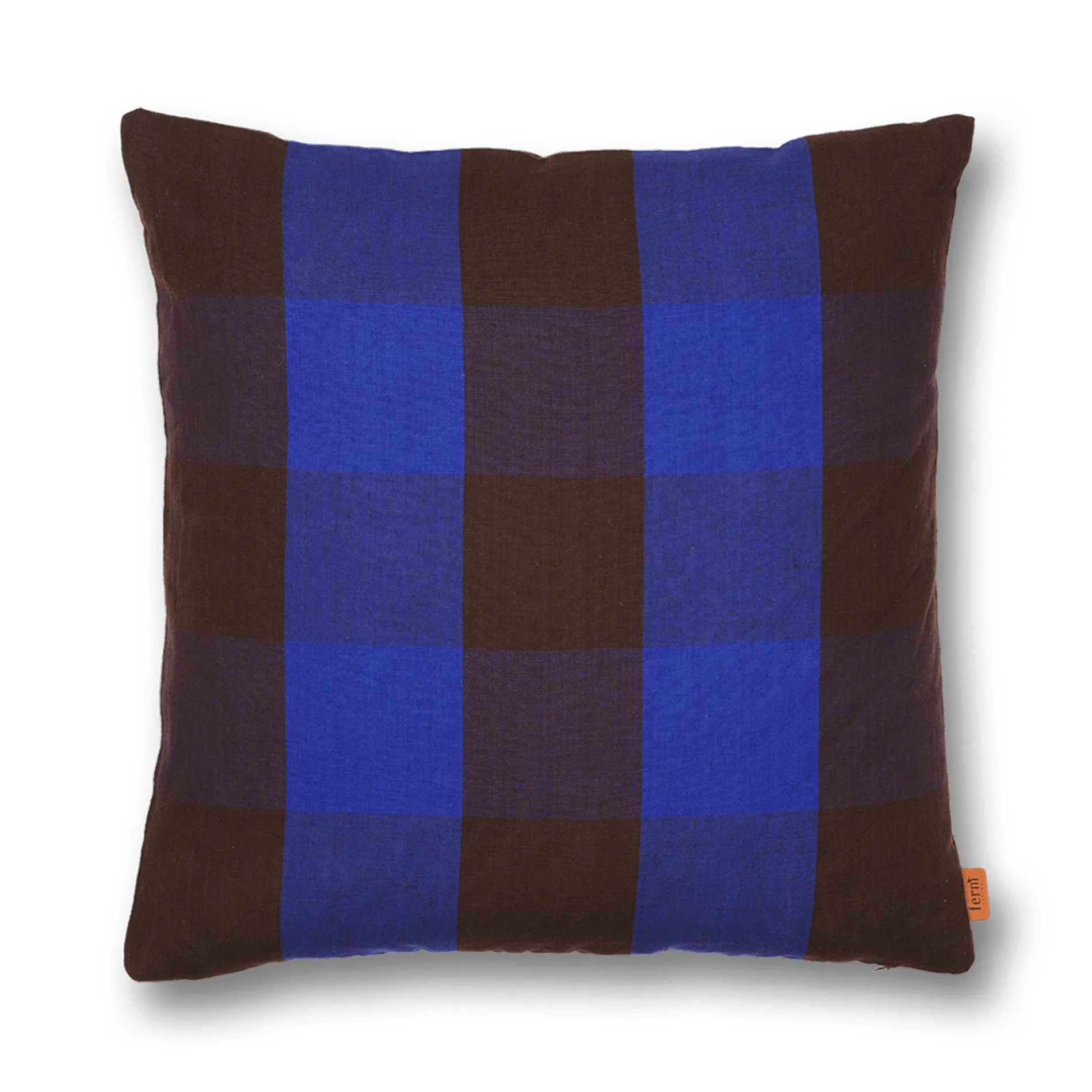 Grand kudde 50x50 cm, Chocolate-bright blue Ferm Living