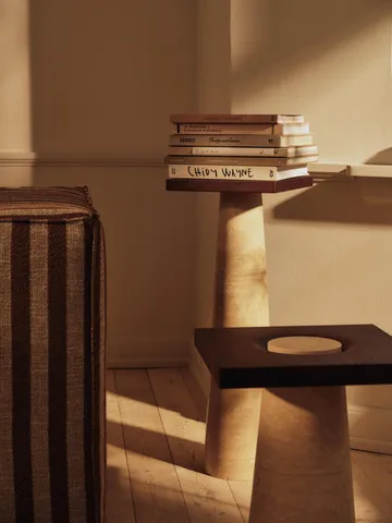 Grova pedestal - Travertine, 30x30x80 cm - Ferm Living