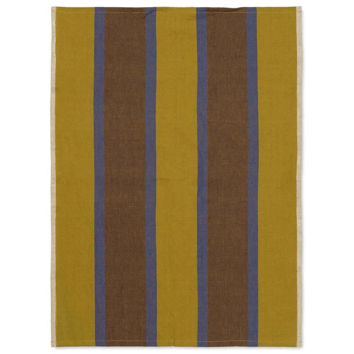 ferm LIVING Hale kökshandduk 50x70 cm Lime-bright blue-chocolate