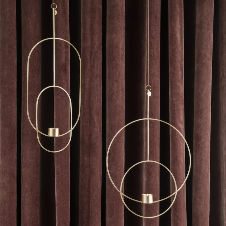 Hanging tealight ljuskrona oval - mässing - Ferm LIVING