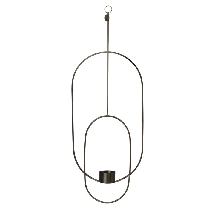 Hanging tealight ljuskrona oval - svart - ferm LIVING