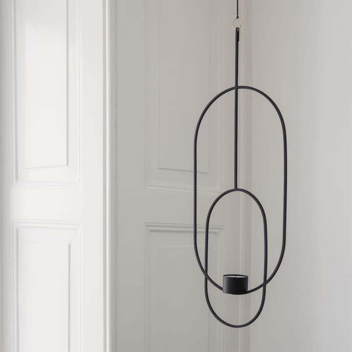 Hanging tealight ljuskrona oval - svart - ferm LIVING
