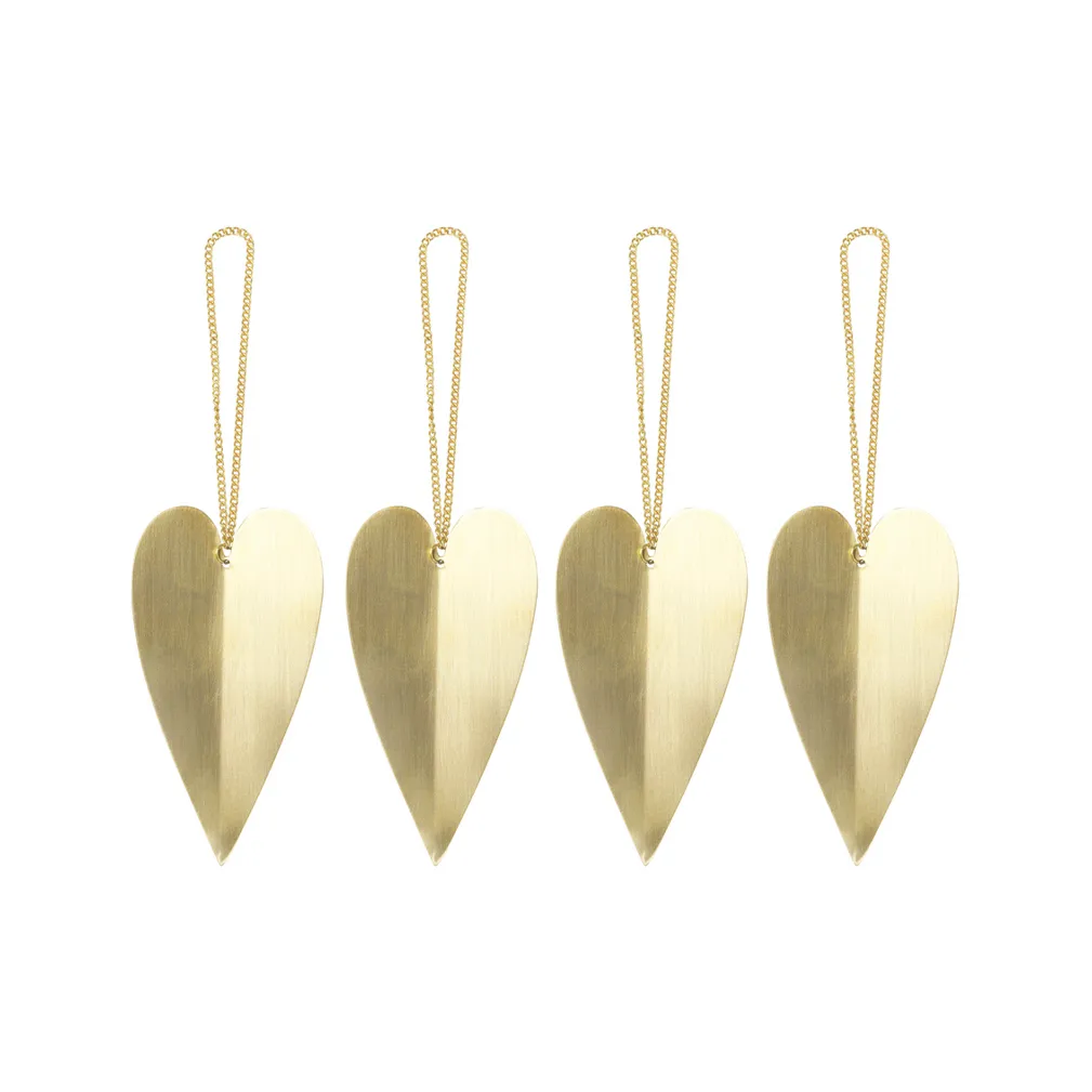 Heart brass julgranshänge, 4-pack Ferm Living