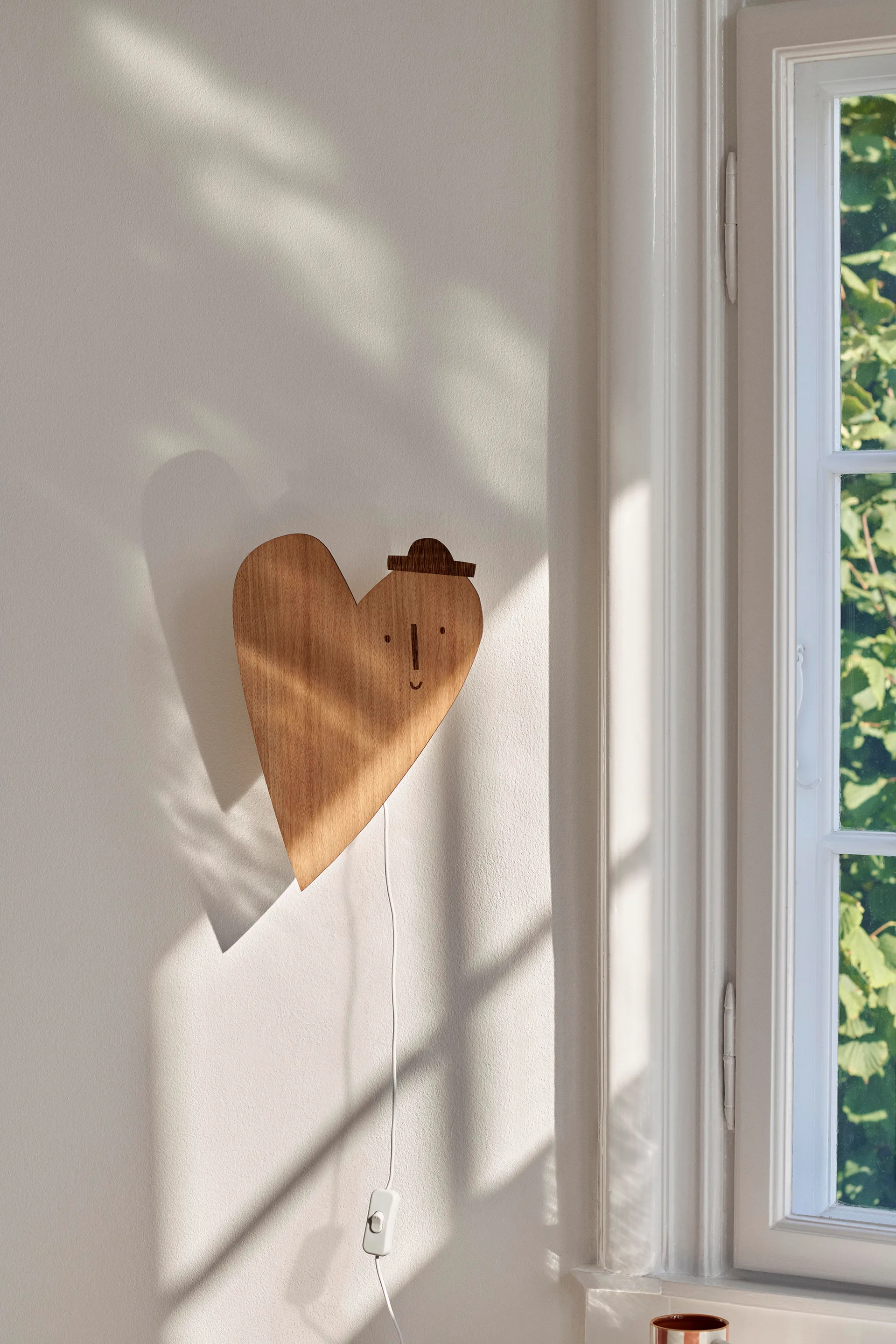 Heart vägglampa, Oljad ek Ferm Living