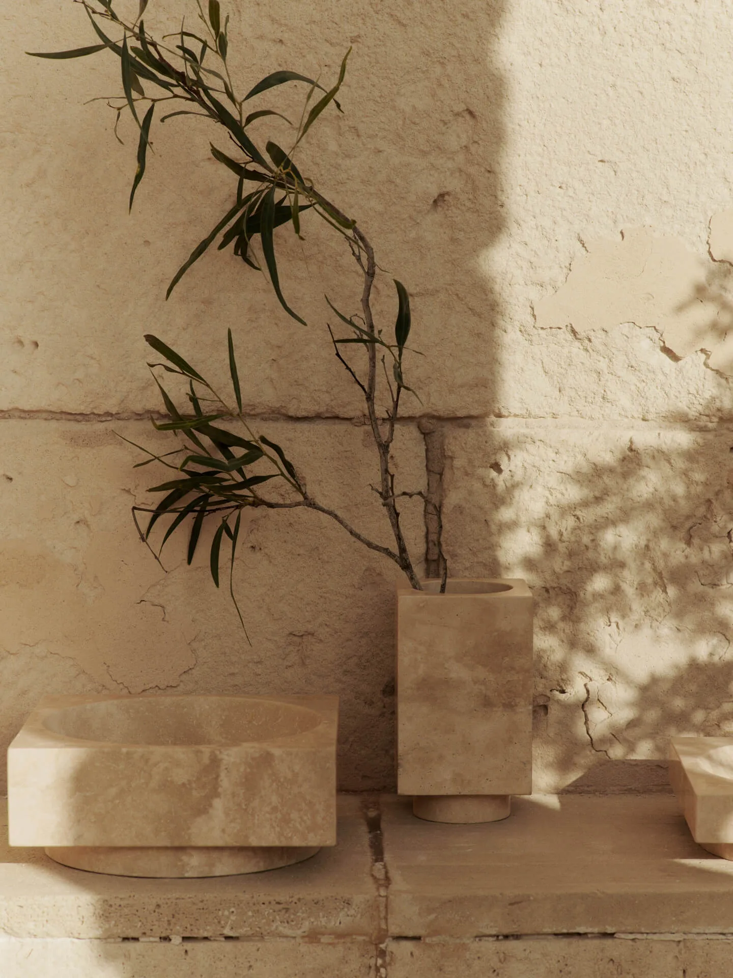 Hew dekorationsskål hög, Travertine Ferm Living