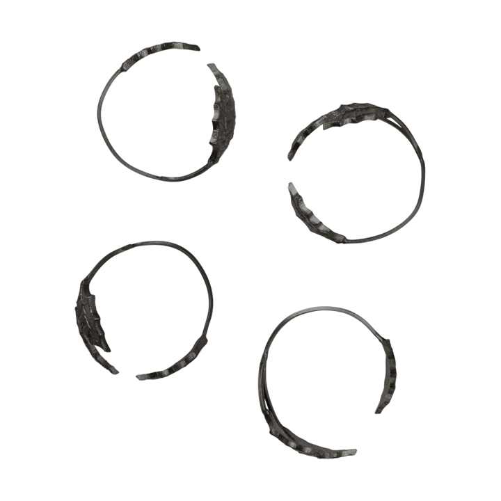 Holly leaf servettring Ø5,3 cm 4-pack - Black Brass - Ferm Living