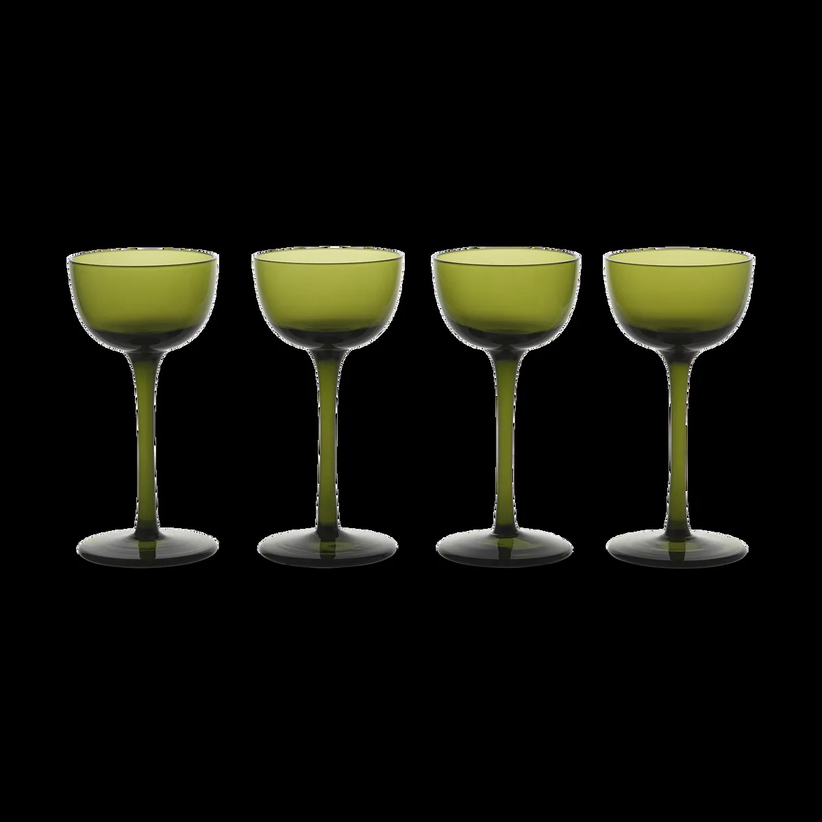 ferm LIVING Host likörglas 4-pack Moss Green
