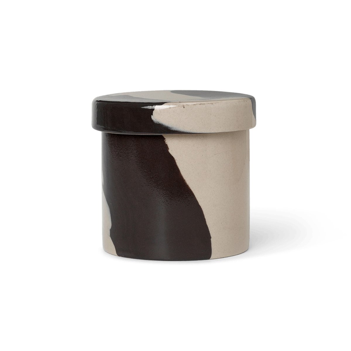 Ferm Living Inlay förvaringsburk 9,8 cm Sand-brown | Skandinavisk Design | Förvaringsburkar | Beige
