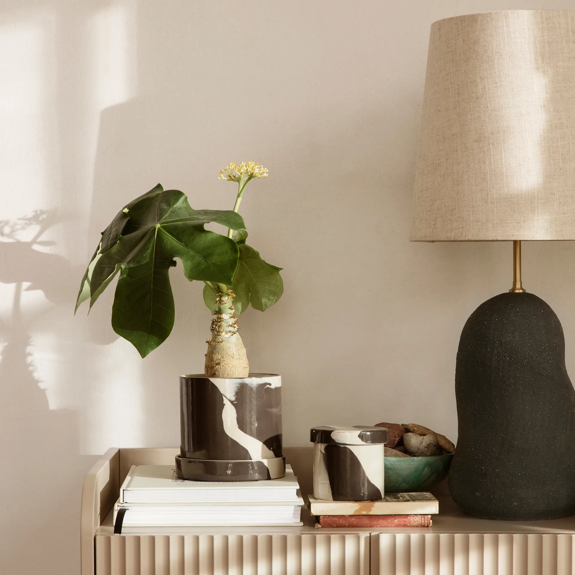 Inlay förvaringsburk Ø9,8 cm, Sand-brown Ferm Living