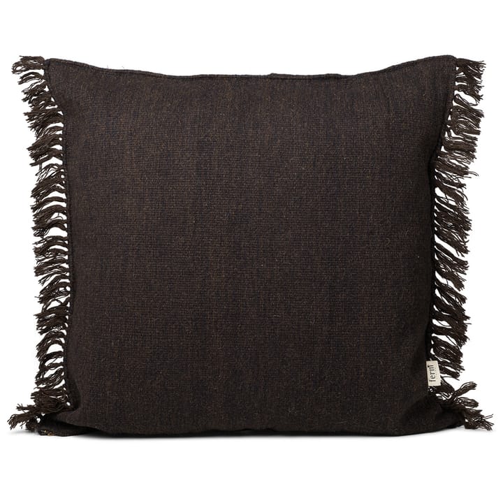 Kelim kudde med fransar L 80x80 cm - Dark melange - ferm LIVING