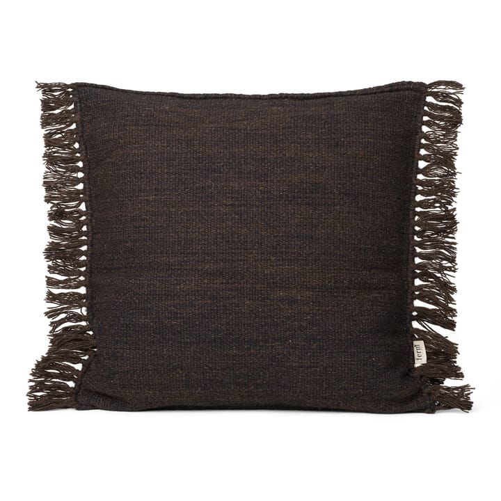 Kelim kudde med fransar S 50x50 cm - Dark melange - ferm LIVING
