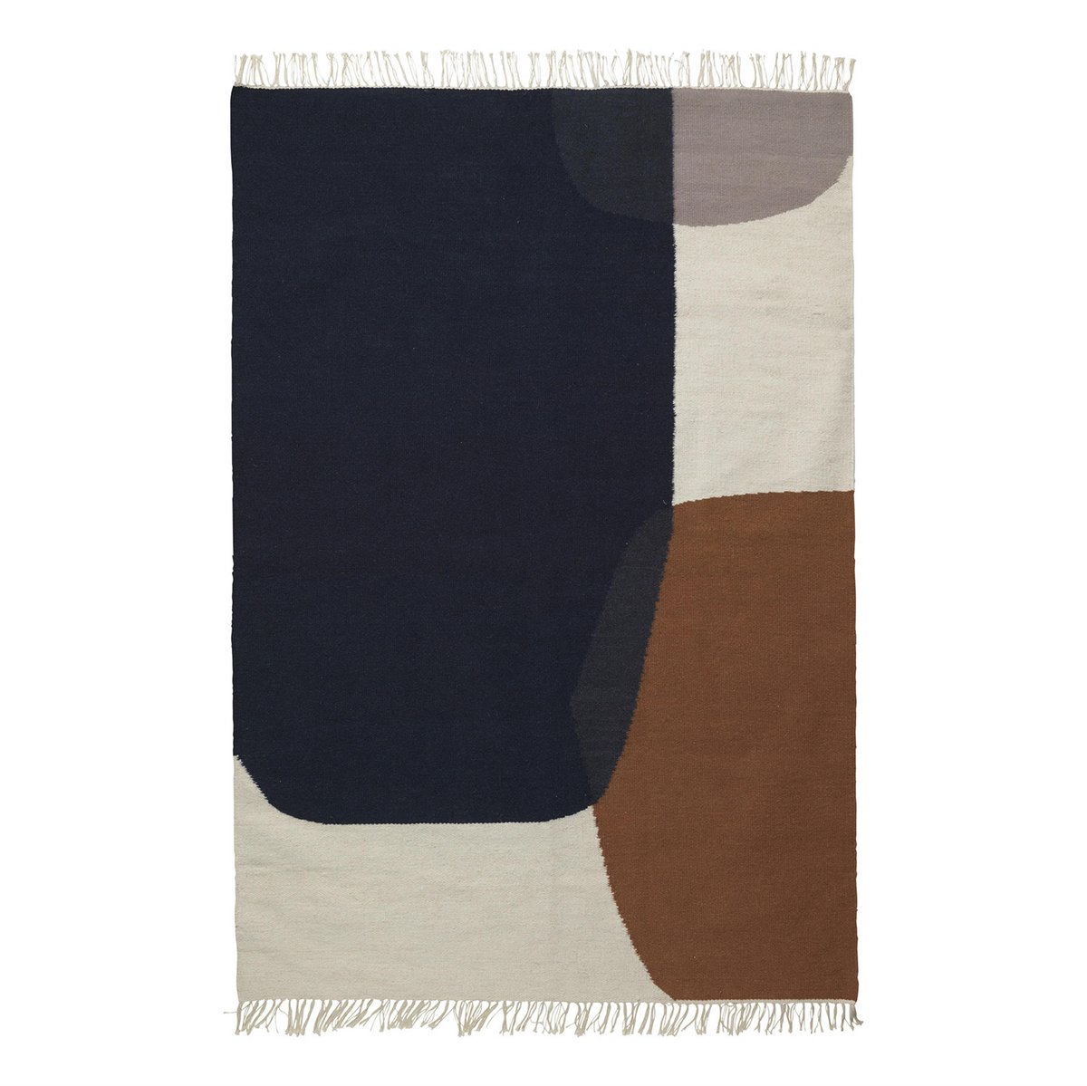 Ferm Living Kelim matta 140x200 cm Merge | Skandinavisk Design | Ullmattor | Brun