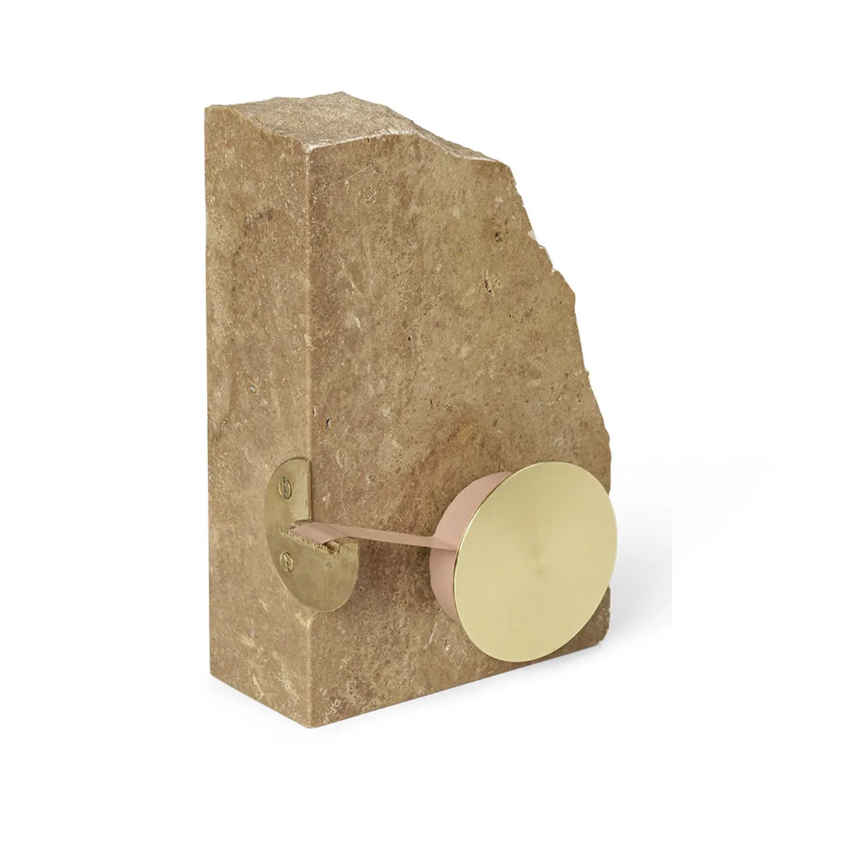 ferm LIVING Klint tejphållare 11,6x17 cm Beige travertin