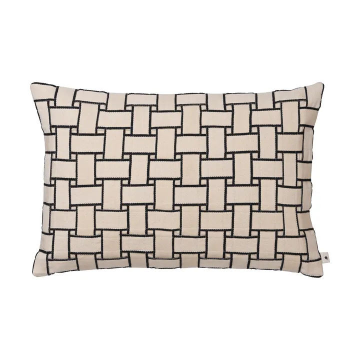 Lattice kuddfodral - Off-white-black, 40x60 cm - Ferm Living