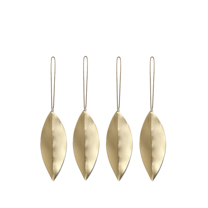 Leaf brass julgranshänge - 4-pack - ferm LIVING
