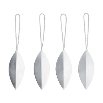 Leaf julgranshänge - Silver, 4-pack - Ferm Living