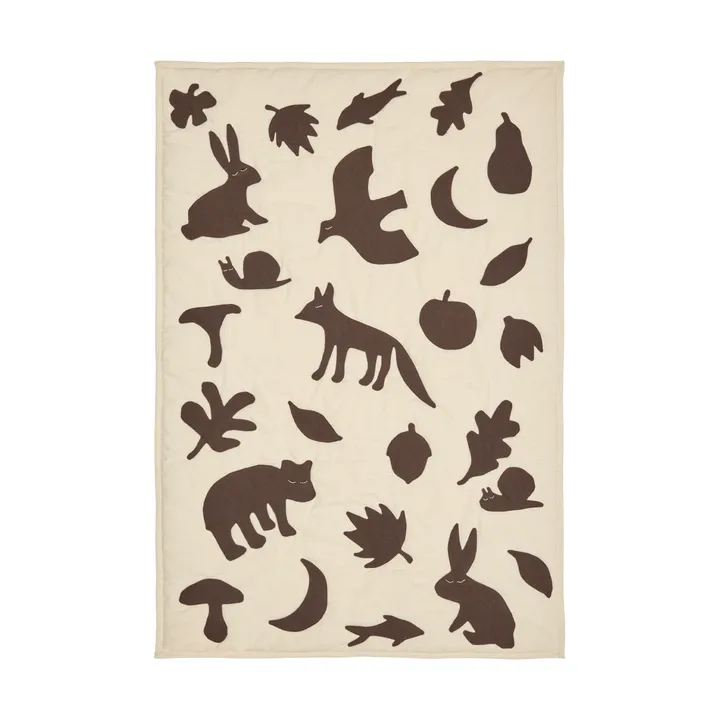 Lunden filt - Off-white-dark chocolate, 80x110 cm - Ferm Living