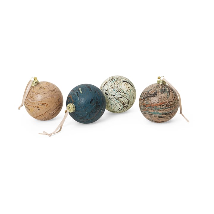 Marble dekorationskula mixed 4-pack - Large - Ferm LIVING