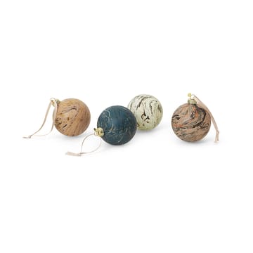 Marble dekorationskula mixed 4-pack - Medium - Ferm Living