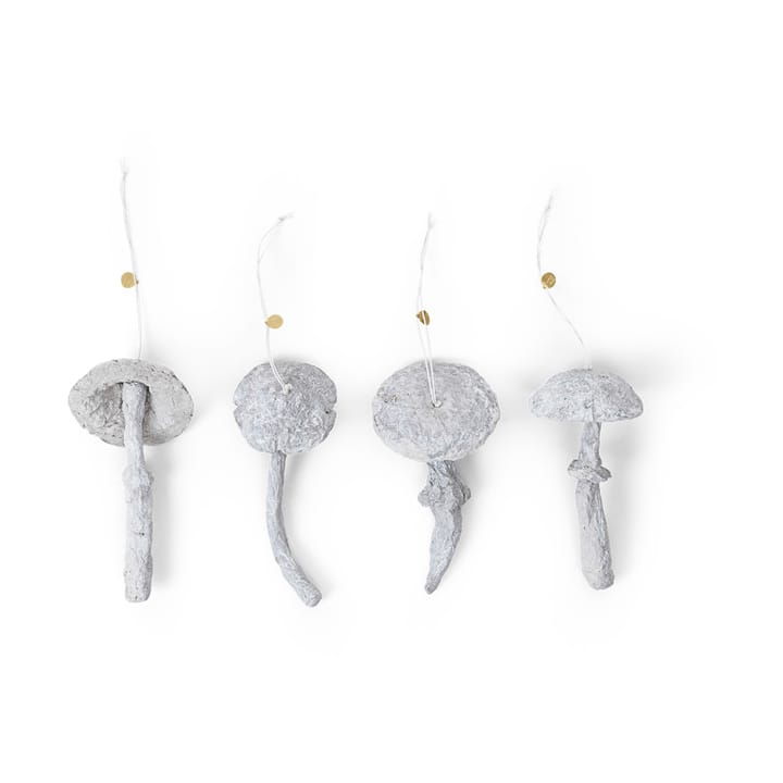 Mushroom ornament julgranshänge 4 delar - Faded white - Ferm LIVING