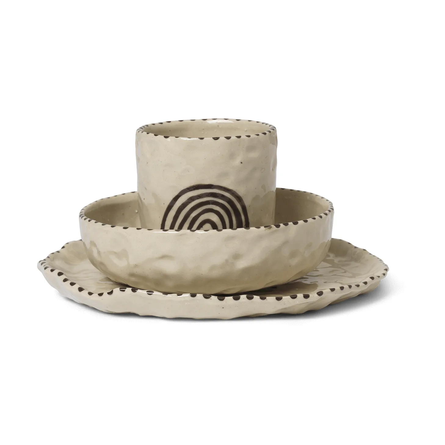 Naive barnservis 3 delar, Red brown Ferm Living