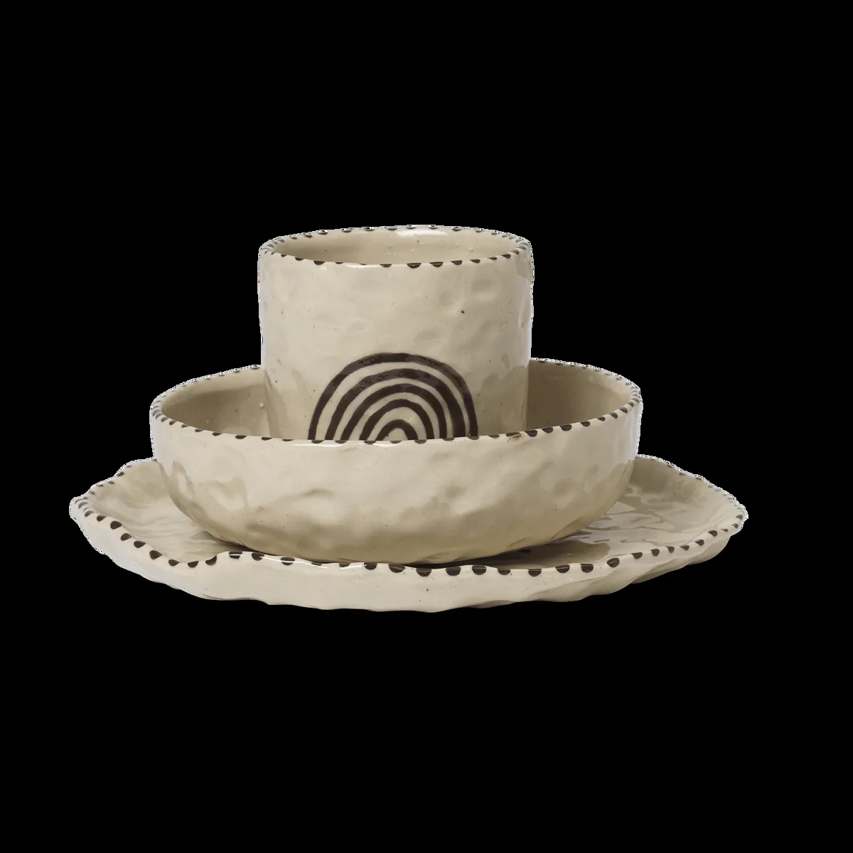 ferm LIVING Naive barnservis 3 delar Red brown