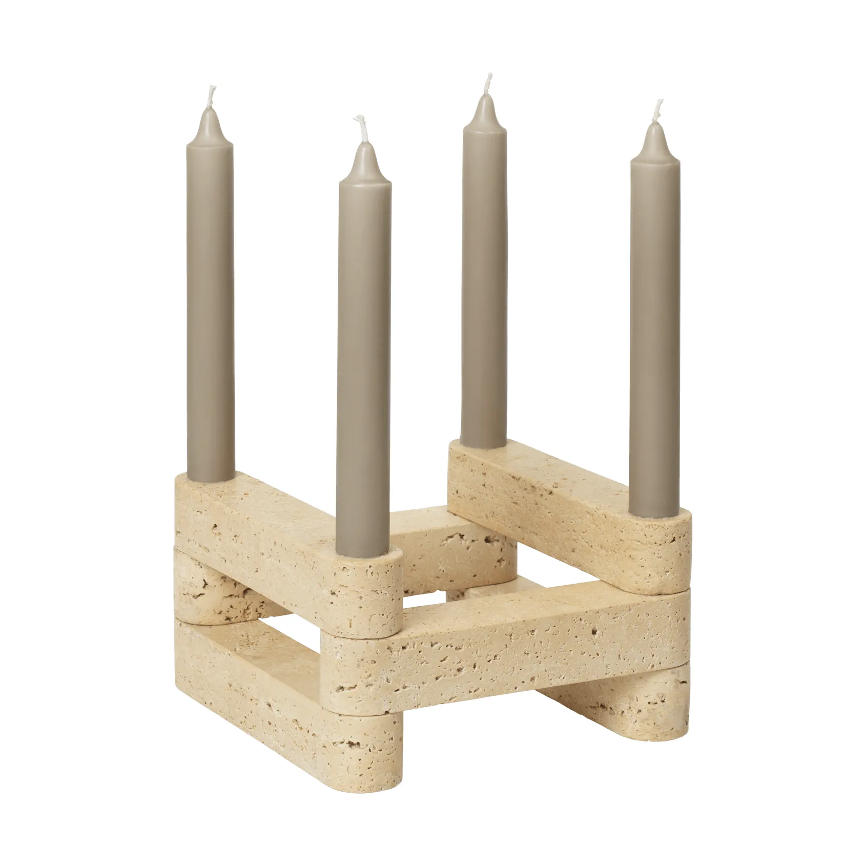 Newel modul ljusstake 6 delar, Travertine Ferm Living