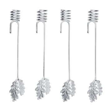 Oak leaf christmas tree ljusstake 4-pack - Silver - Ferm Living