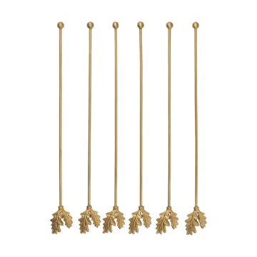 Oak Leaf drinkpinnar 6-pack - Mässing - Ferm Living