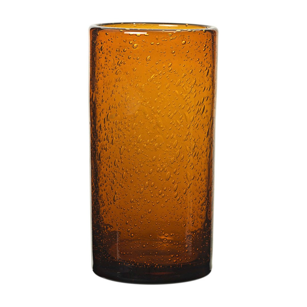 Ferm Living Oli vattenglas högt 22 cl Amber | Skandinavisk Design | Dricksglas | Orange