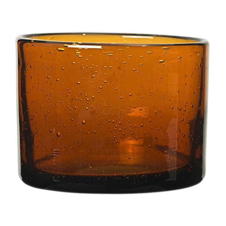 Ferm Living Oli vattenglas lågt 11 cl Amber | Skandinavisk Design | Dricksglas | Orange