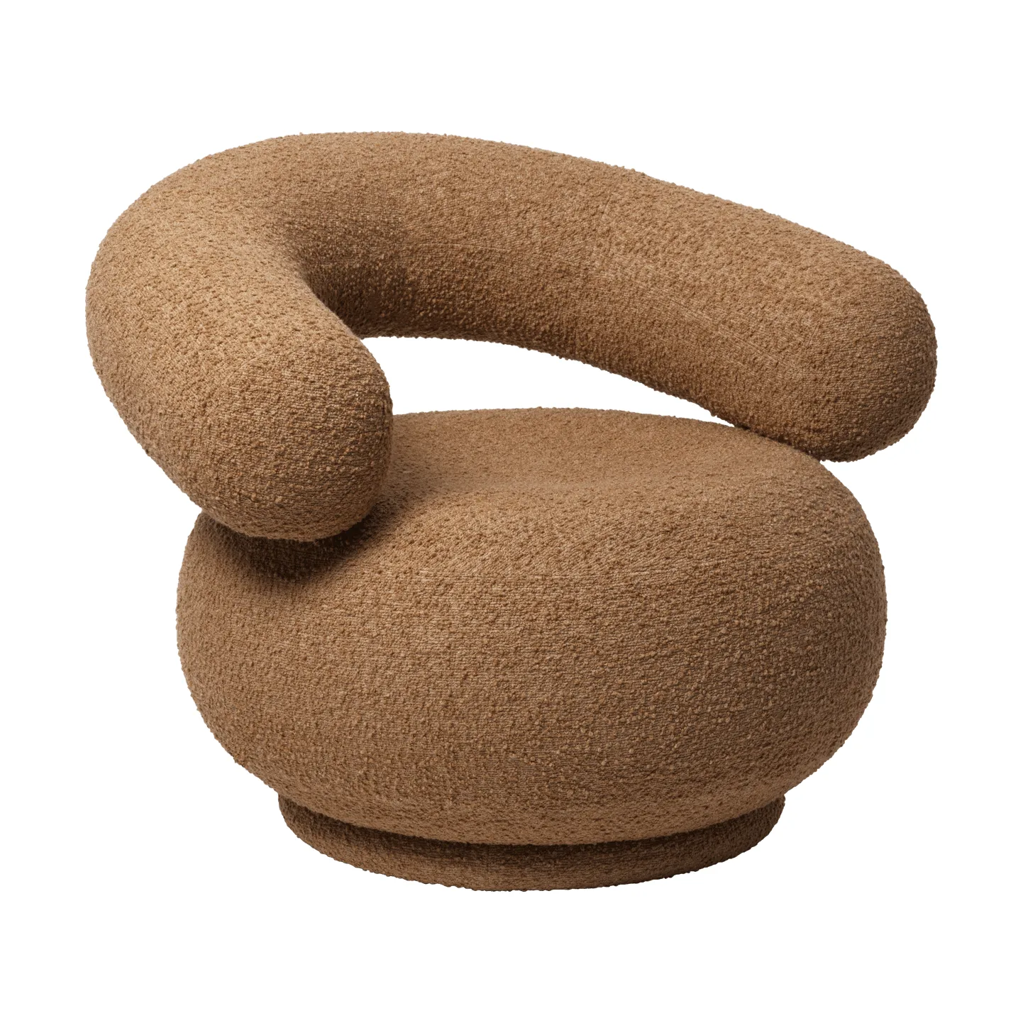 Orbo Lounge chair swivel, Raw bouclé - Tan Ferm Living