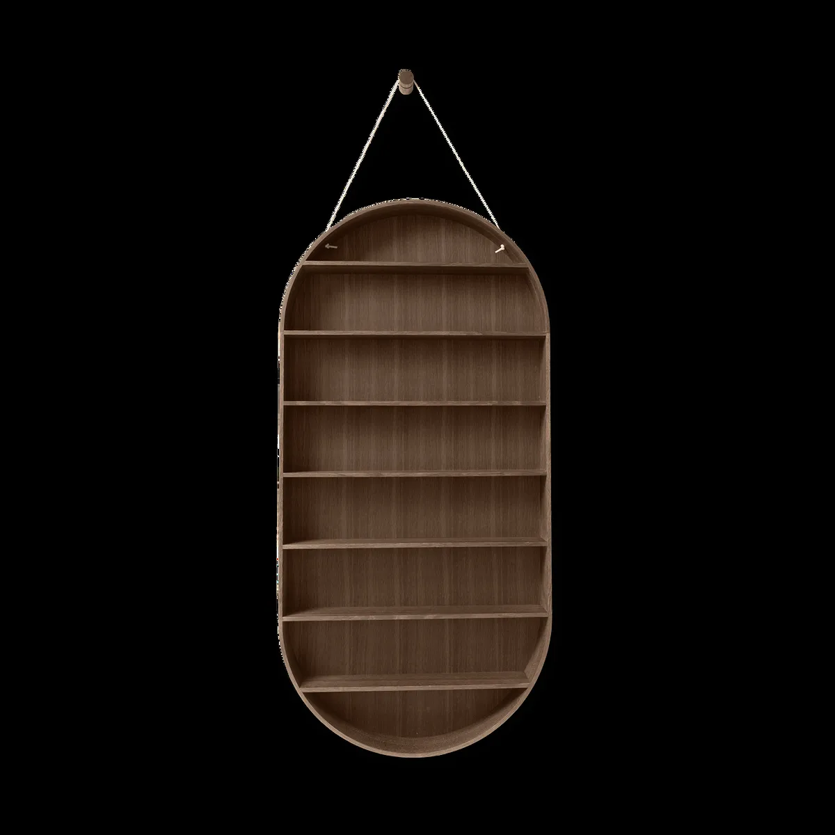 ferm LIVING Oval Dorm hylla Smoked oak