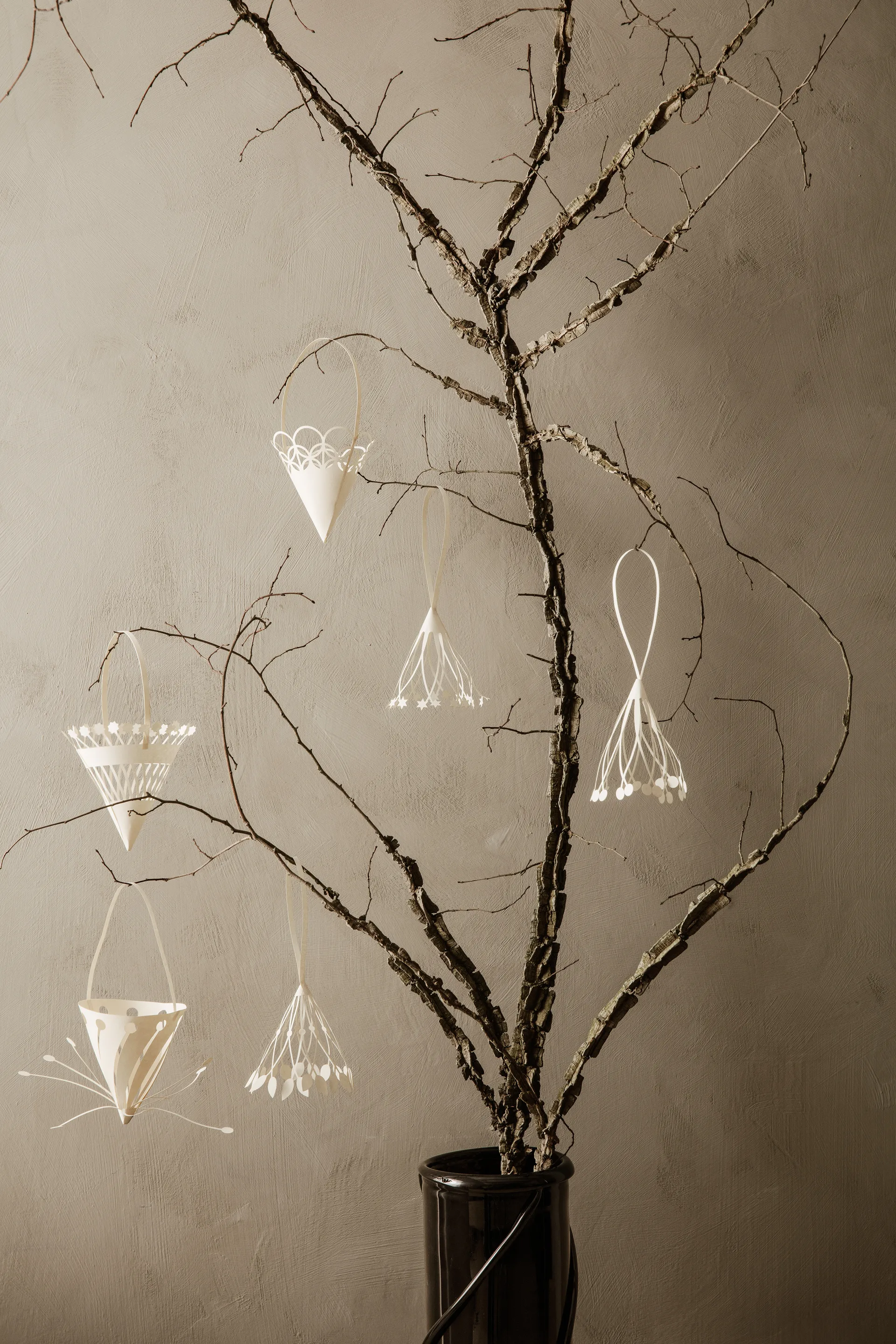 Paper tassels julhänge vit 3-pack, Off-white Ferm Living