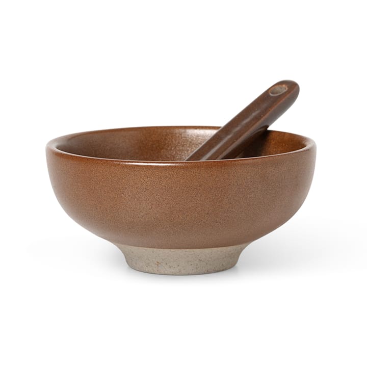 Petite saltskål med sked 2 delar, Chocolate Ferm Living