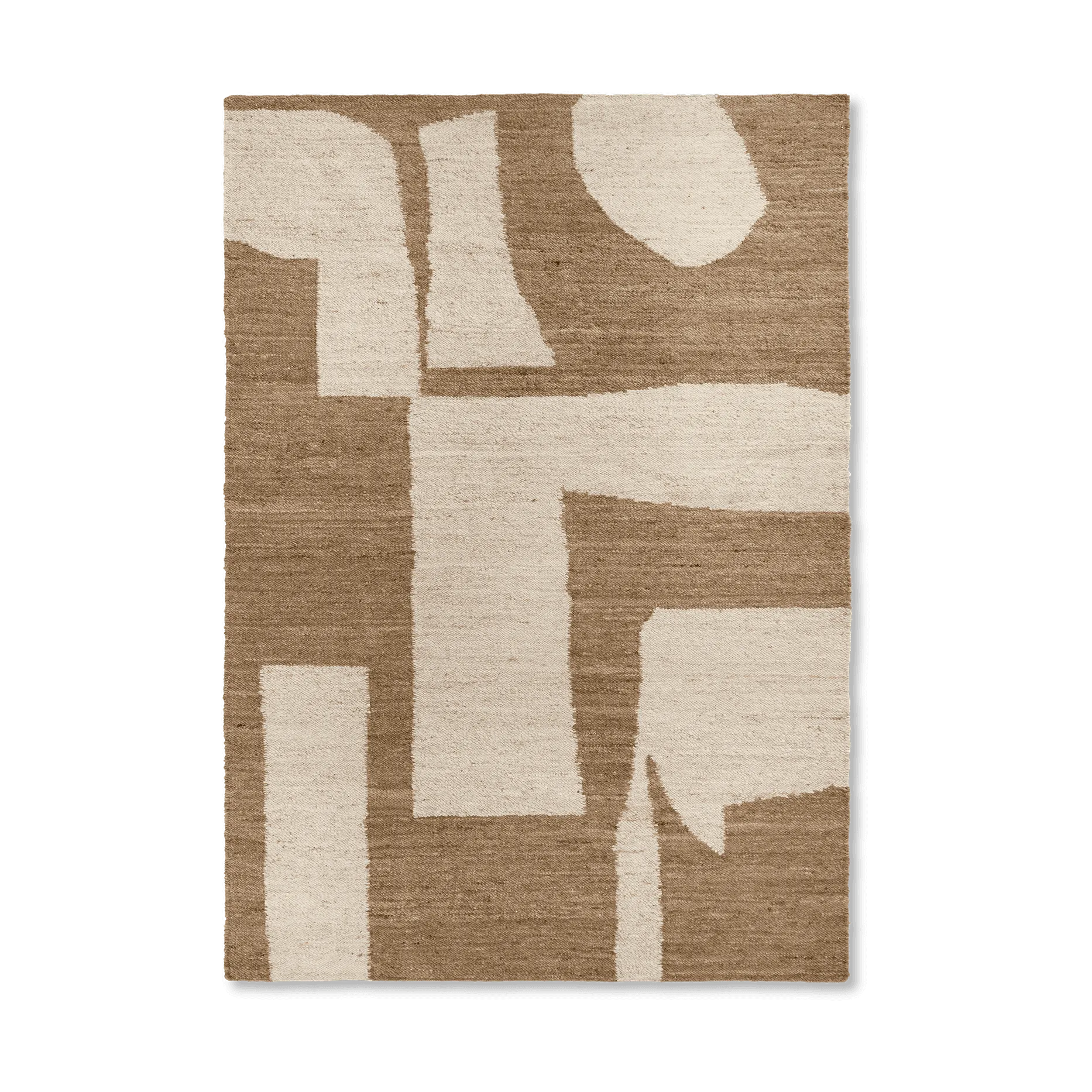 Piece ullmatta, Off-white-Toffee, 200x300 cm Ferm Living