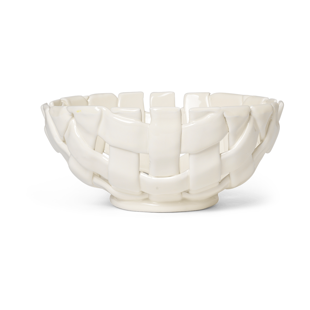 Ferm Living Plait skål 24 cm Off white | Skandinavisk Design | Dekorationsskålar | Vit