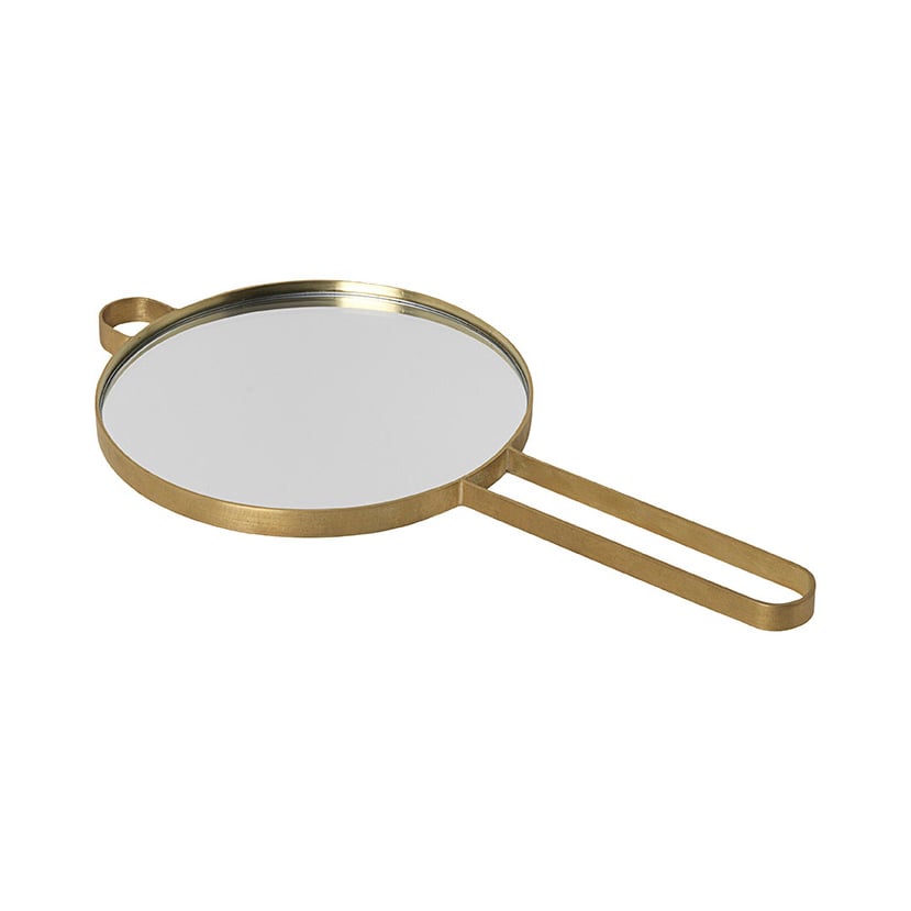 Ferm Living Poise handspegel mässing | Skandinavisk Design | Bordsspeglar | Guldfärgad