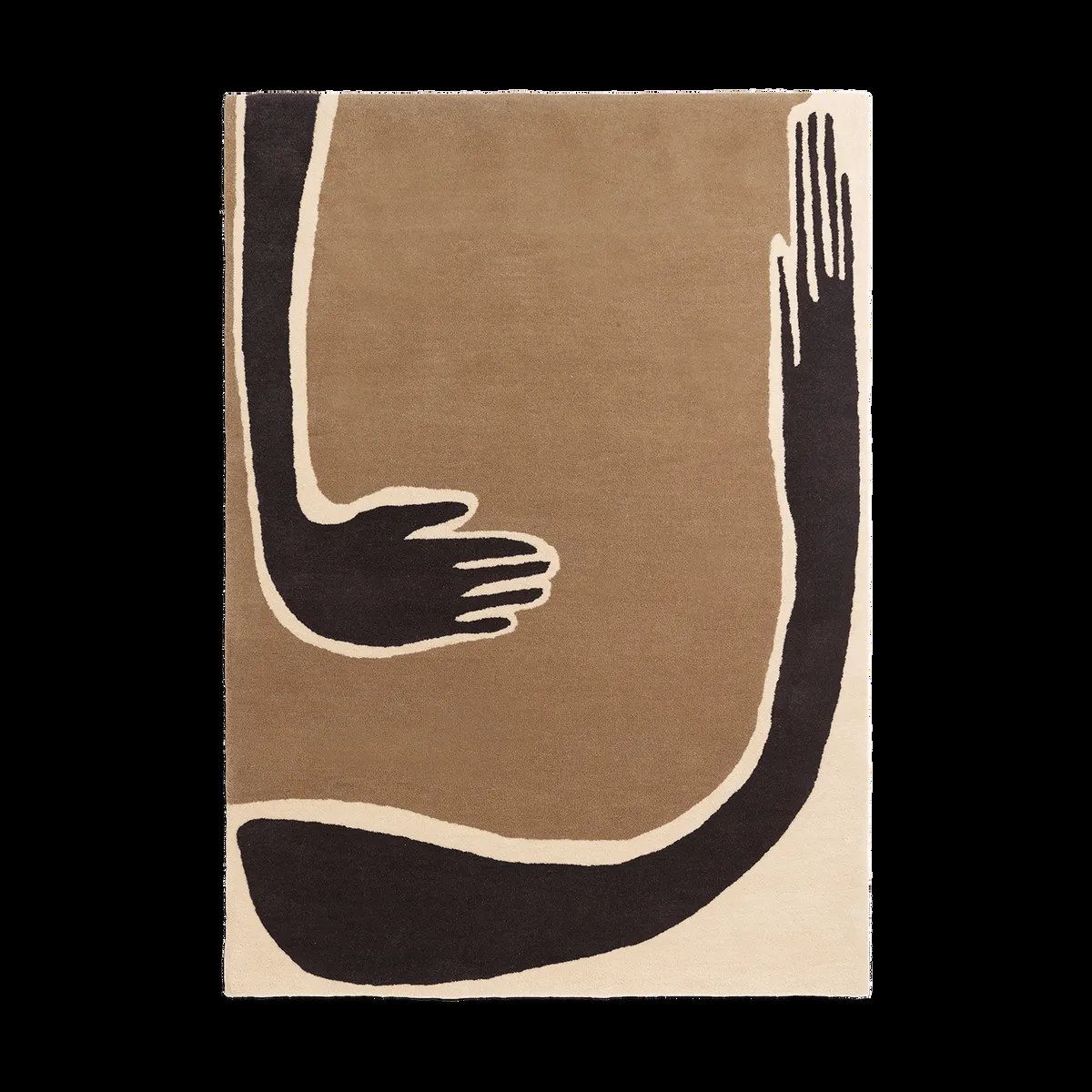 ferm LIVING Pose matta Coffee-off white, 140x200 cm