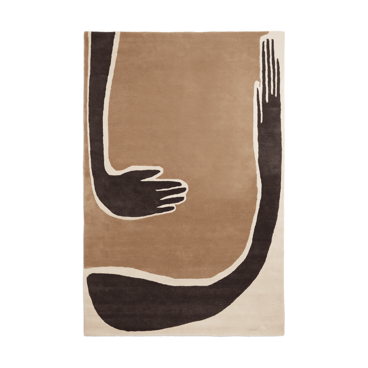 Ferm Living Pose matta Coffee-off white, 200x300 cm